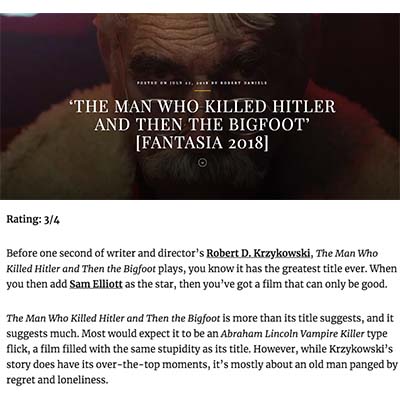 ‘THE MAN WHO KILLED HITLER AND THEN THE BIGFOOT’ [FANTASIA 2018]